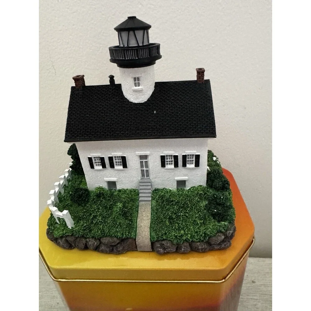 VTG Lefton Lost Lights Santa Barbara Lighthouse Figurine CCM13546 w/ Tag & Tin